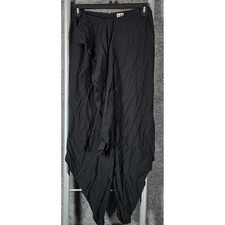 Haute Hippie Black Harem Pants Ruffle Draped Tapered Rayon Size 2 Made in USA