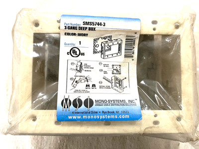 Mono Systems SMS5744-3 3 Gang Deep Ivory Switch & Receptacle Box