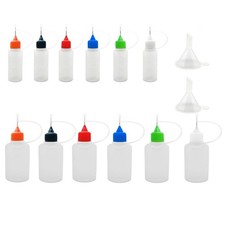 12 Pcs Precision Tip Applicator Bottles 1oz and 0.5oz with Mini Funnel