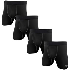 Reebok Men's 4-Pack Performance Boxer Brief Size Small Black