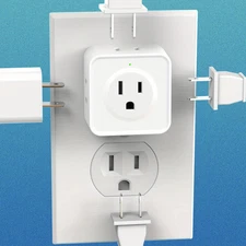 2pcs 5-Way Wall Outlet Extender Multi Plug Splitter Home Office Travel - NEW