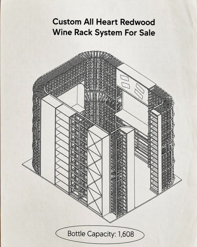 All Heart Redwood Wine Cellar racking-1600 Bottle capacity