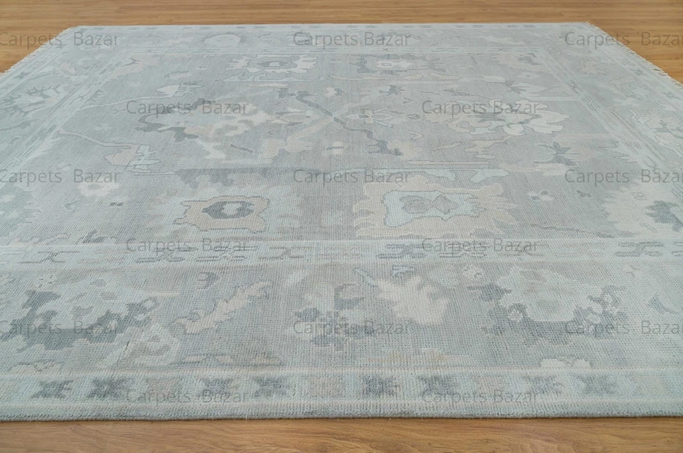 VENTA Alfombra de lana Oushak anudada gris claro 8x10 | Alfombras de diseño | Alfombra de dormitorio Foto 3 de 4