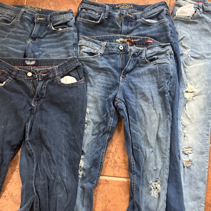 Arizona Jean Co Hot Kiss Apple Bottoms Distressed Skinny Jeans Blue Denim