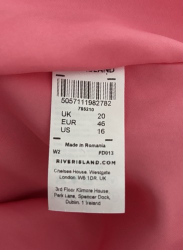 BNWT River Island Size 20 Bright Pink Blazer Jacket - Picture 6 of 7