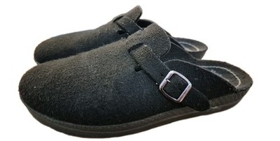 Rohde Naturform Size 42 Black Wool Felted Clogs Made In Germany Slip On Shoes