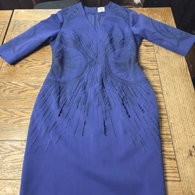PH5 blue heavy embroidered blue dress sz 14