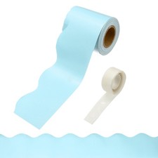 Bulletin Board Borders, 32.8ft Light Blue Border