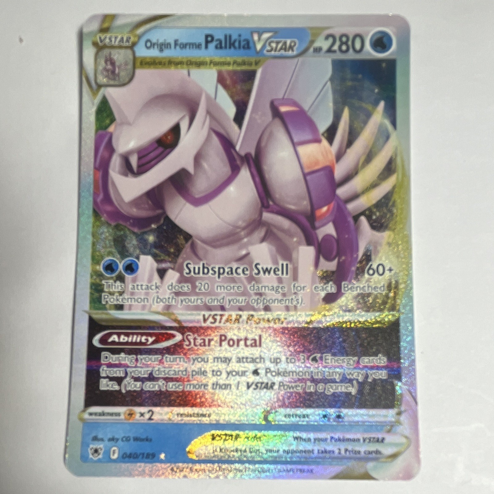 Origin Forme Palkia VSTAR 040/189 Astral Radiance Ultra Rare Holo Pokemon NM