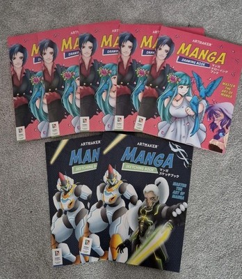 7 X Bundle Art Maker Manga Sketching Book(2 books) +Drawing book(5) by Hinkler