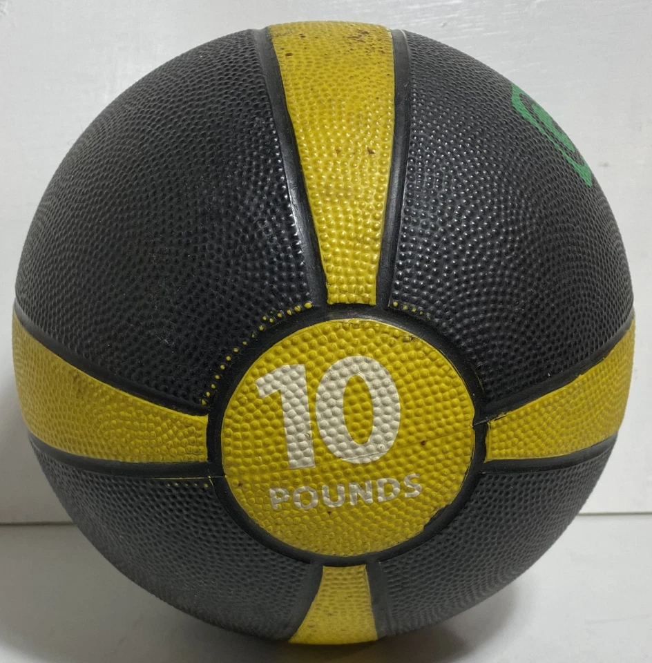 Gofit.net 10 libras amarillo negro balón medicinal entrenamiento de fuerza LB Foto 4 de 4