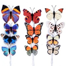 12 Pcs Artificial Butterfly Decorations, 2 Sizes Butterfly Decor for Crafts, ...