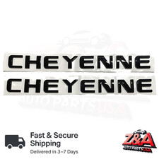 2 PIEZAS CHEYENNE NEGRO REPUESTO PARA MALETERO CHEVVY EMBLEMA TRASERO PORTÓN TRASERO INSIGNIA NOMBRE