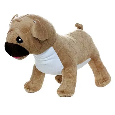 VIP Products Mighty Farm Pug Dog Toy   Durable Plush Tan Squeaker Toy