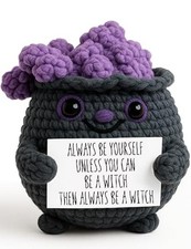 Halloween Decorations Cute Crochet Witch Cauldron Spooky Gift for Women 