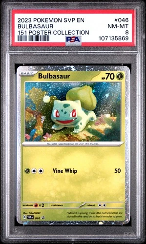 2023 POKEMON SVP EN-SV BLACK STAR PROMO 151 POSTER COLL #046 BULBASAUR PSA 8