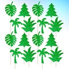 24 Stück Hawaiian Theme Cake Topper Plant Design Kucheneinlage Cupcake Ornament