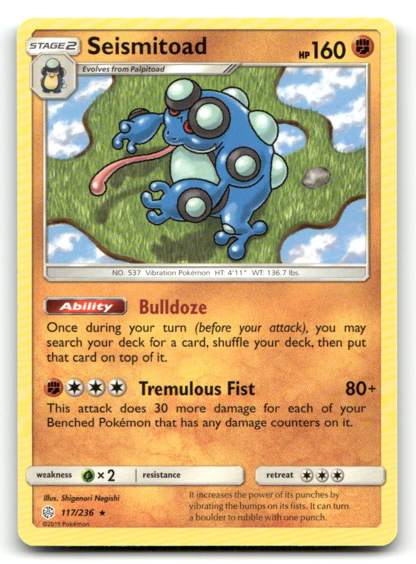 Seismitoad SM - Cosmic Eclipse 117/236 LP Pokemon