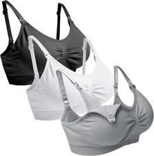 Maternity Nursing Bra Seamless Breastfeeding Bras for Women 3 Pack S-XXL