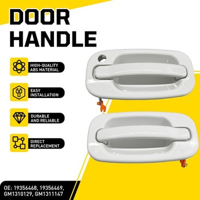 2x Front Exterior Door Handles For Chevrolet Silverado GMC Sierra 99-07 White US