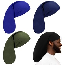 4 Pack Unisex Jumbo Dreadlock Cap Long Hair Dreads Head Wrap Sleeping Cap