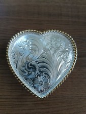 Heart Shaped Country Western Cowgirl Montana Silversmiths Belt Buckle