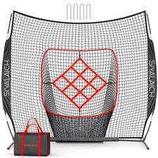 7X7 FT Baseball Softball Practice Net for Hitting  Pitching Net with Bow Type F