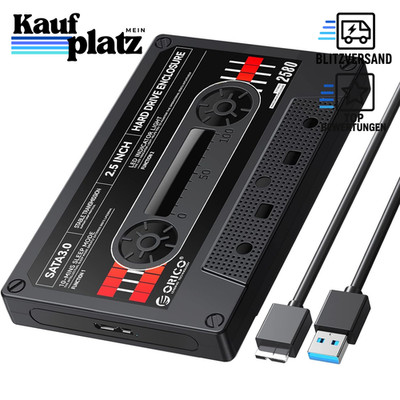 Externes Festplattengehäuse 2,5 Zoll USB 3.0 SATA 3.0 Schwarz für HDD SSD bis 6