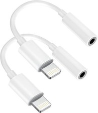  Apple MFi Certified 2 Pack for iPhone 3.5mm Headphones Adapter, Lightning to 3