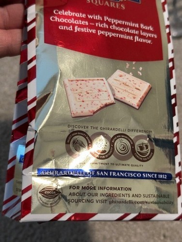 Ghirardelli - Peppermint Bark - Chocolate Squares -Limited Edition 4.57 ounce TX - Picture 4 of 4