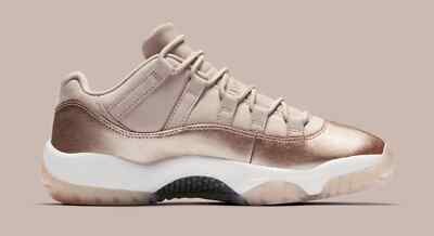 シューズ(女性用) NIKE AIR JORDAN 11 RETRO LOW ROSE GOLD Nike Air Jordan Retro 11 Low Rose Gold Metallic AH7860-105