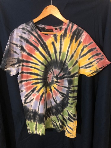 Brave Soul London Size L Tie Dye Short Sleeve Tee Spiral Jamaica Colours - Picture 7 of 8