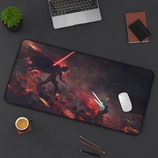 Desk Mat Mouse Pad:Darth Vader vs Ahsoka Tano,Star Wars,Jedi
