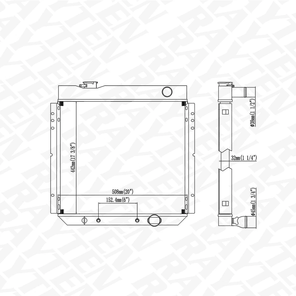 Radiador para Ford Galaxie 500 Falcon Fairlane Country Squire/Sedán 1962-1972 nuevo Foto 2 de 4