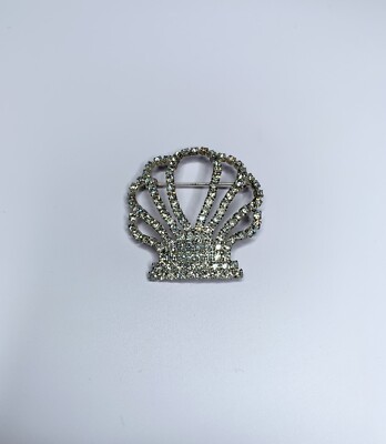 Rhinestone Shell Brooch Vintage Pin | eBay