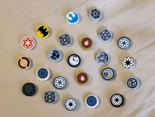 Lot (23) LEGO Tile Round 2 x 2 Stars Wars / DC / Ninjago 14769 4150 FREE SHIP CA