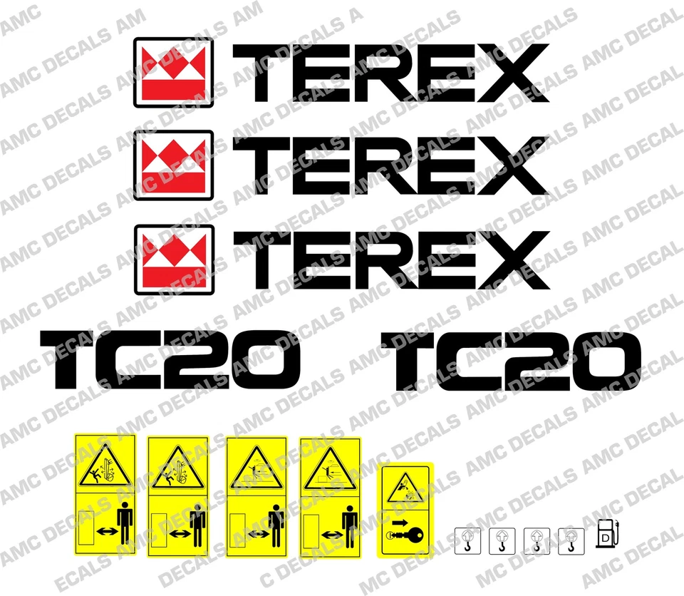 TEREX TC20 DIGGER DECALS & WARNING STICKERS - image 1 of 1