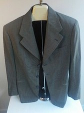 RALPH LAUREN Blue Label 2 PC Pants Suit-Wool-Black/Ivory-SZ 4- Made in USA