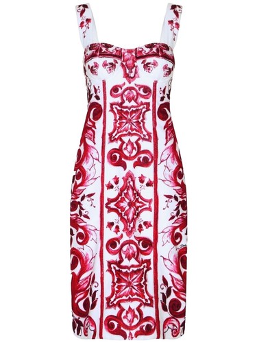 open lace back dress Dolce & Gabbana Red Leopard Sheath A-Line Dress