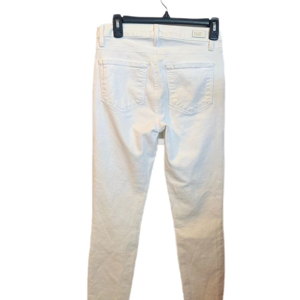 PAIGE Hoxton White Raw Hem Skinny Ankle Jeans 26 NWOT Women’s Designer Denim - Image 4 of 4
