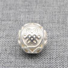 2 perles nœud brillant argent sterling 4 faces argent 925 entretoise fleur pour