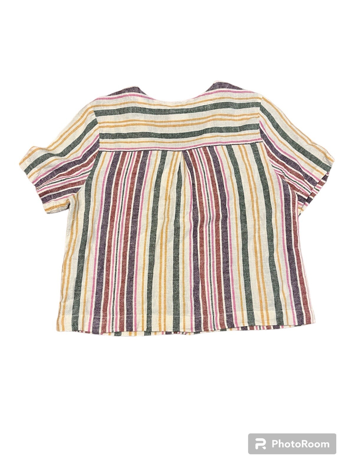 Abound Button Down Blouse Multicolor Striped V Ne… - image 4