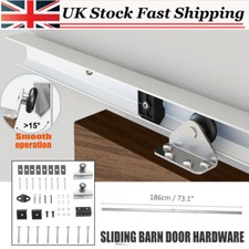 6FT Sliding Rail Barn Door Hardware Kit Aluminum Roller Home Closet Track System