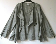 Masai M/14 Uk (ch 56 Cm) Black&white Cotton Asymmetric Zipped Unlined Jacket