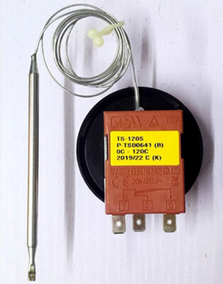 Interruttore Temperatura Con Manopola 1PZ TS-120S - 0°C A 120°C, Cavo 1 Metro