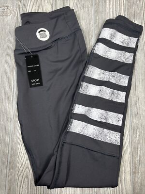 NWT LA Society Zip Back Pocket V Panel Exercise Leggings LAY1505 Womens SZ XL