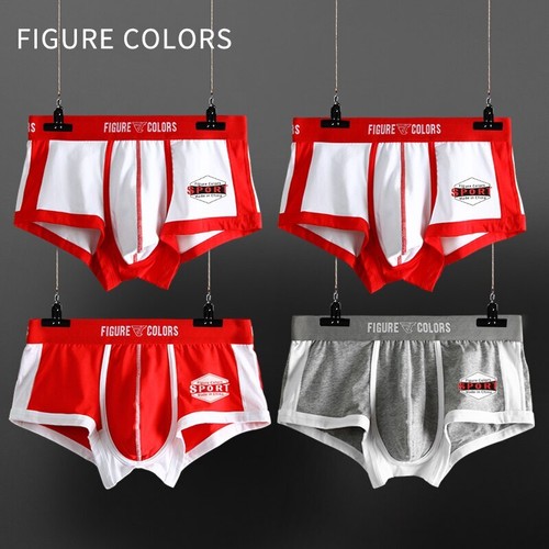 4PCS Men Cotton Boxer Briefs Breathable Sports Bottoms U Convex Pouch Underpant - Picture 35 of 37
