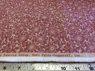 WEST POINT-PEPPERELL-ROSE WITH BEIGE FLORAL COTTON HOME DEC-56'' W- BY THE YARD