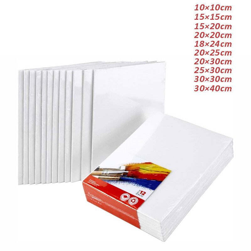 Canvas Panel, Value Pack 10Pcs, Assorted Size, For Painting or Drawing