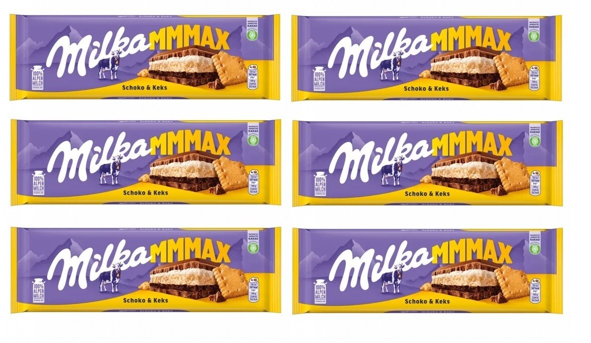6) Milka MMMAX Schoko & Keks Alpine Milk Chocolate 6x300g/6x10